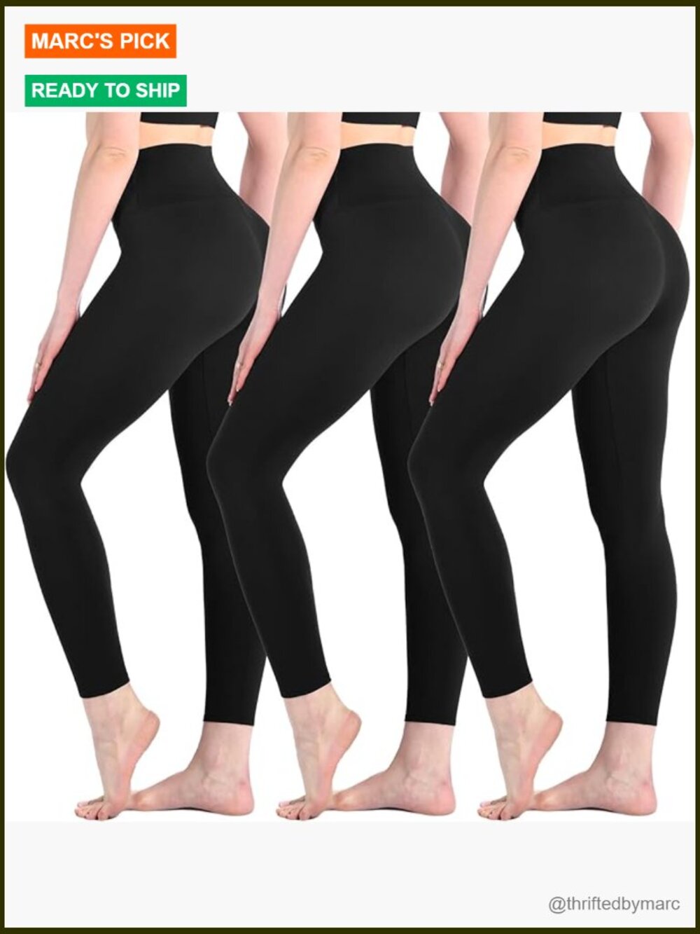 3 Pack High Waisted Buttery Soft Yoga Leggings Workout Running Gym Athletic